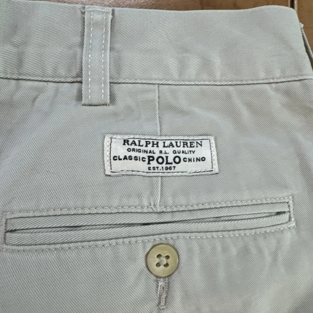 Polo Ralph‎ Lauren Prospect Pants Mens Sz 36 x 27 Beige Vintage Chino Twill